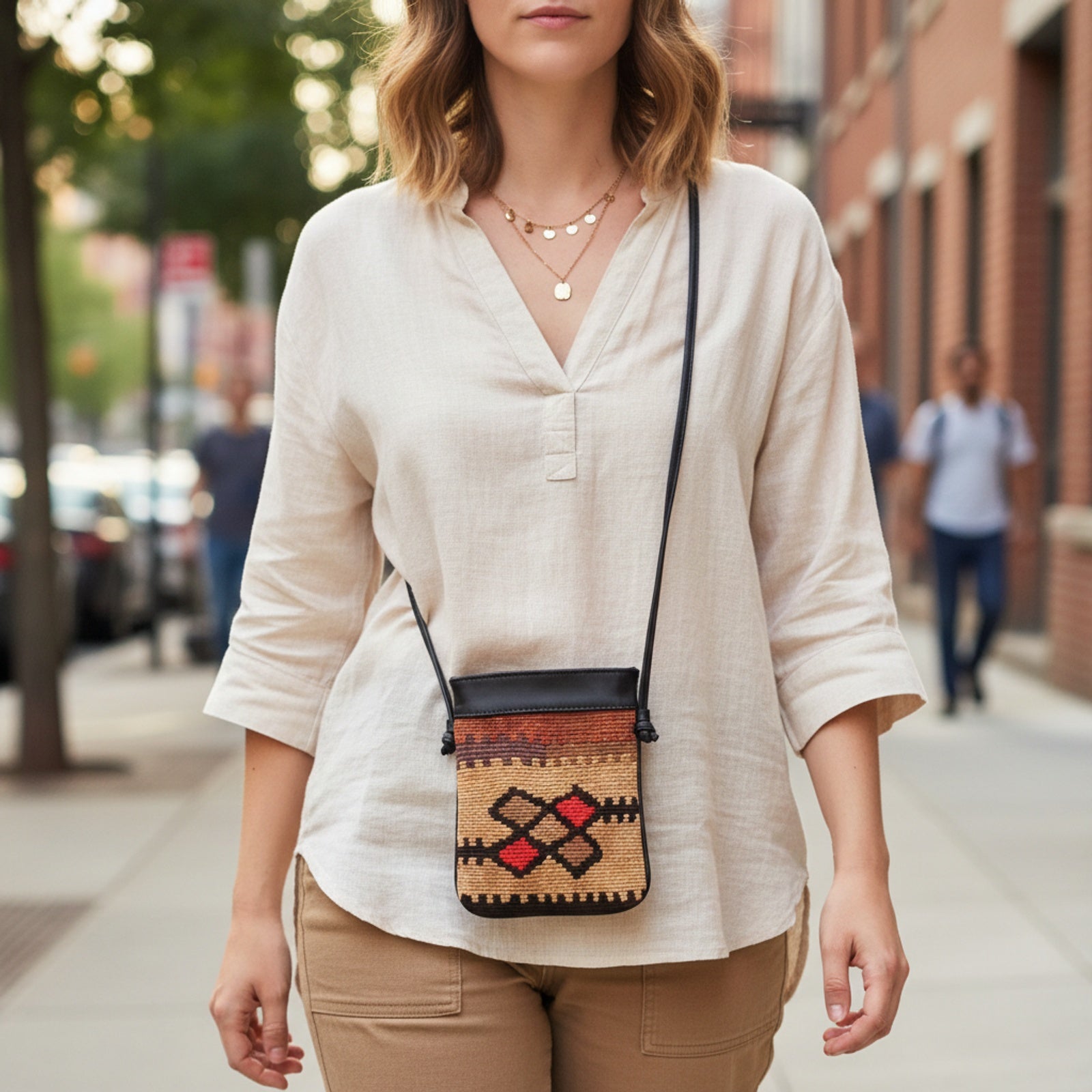 Product styled in urban city setting