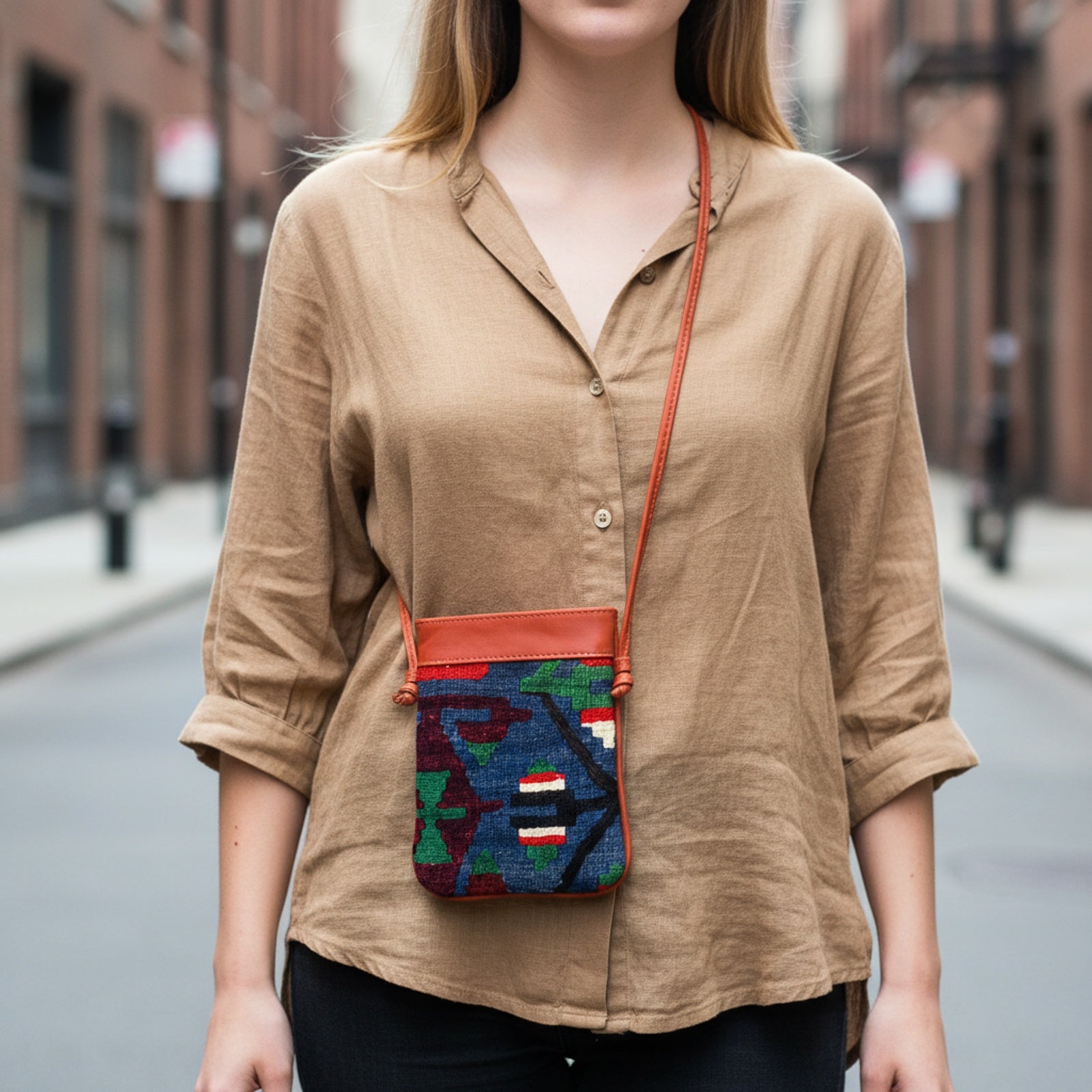 Product styled in urban city setting