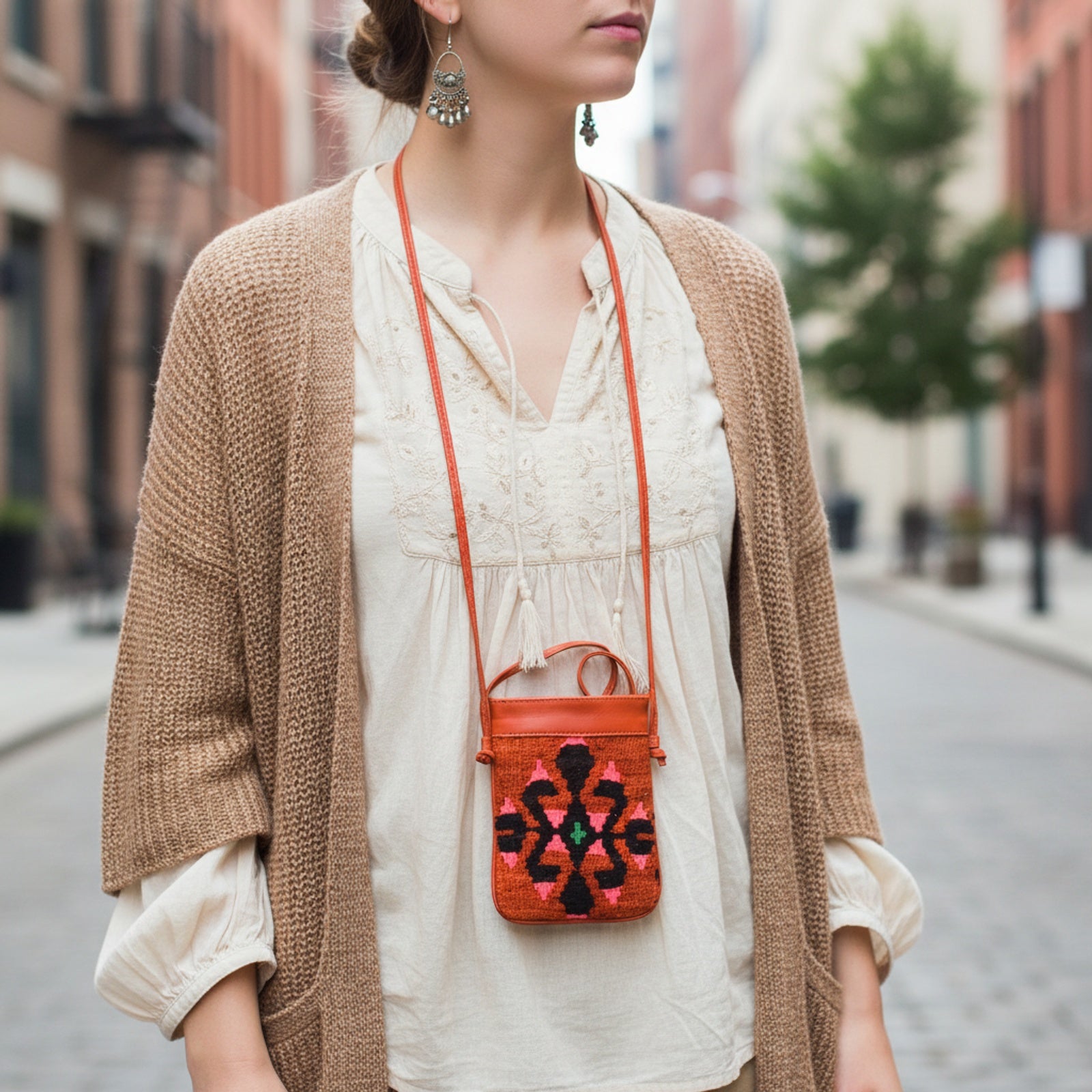 Product styled in urban city setting