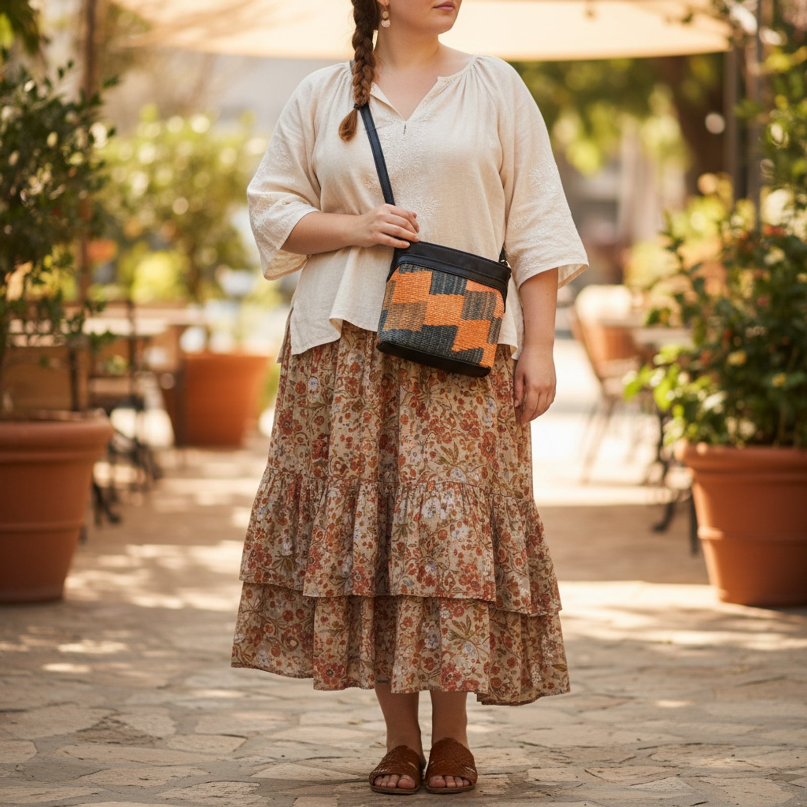 Sofia Kilim Crossbody Leather Bag | Messenger Kilim Leather Bag | Courier Kilim Leather Bag