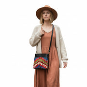 Indigo Kilim Crossbody Leather Bag | Messenger Kilim Leather Bag | Courier Kilim Leather Bag