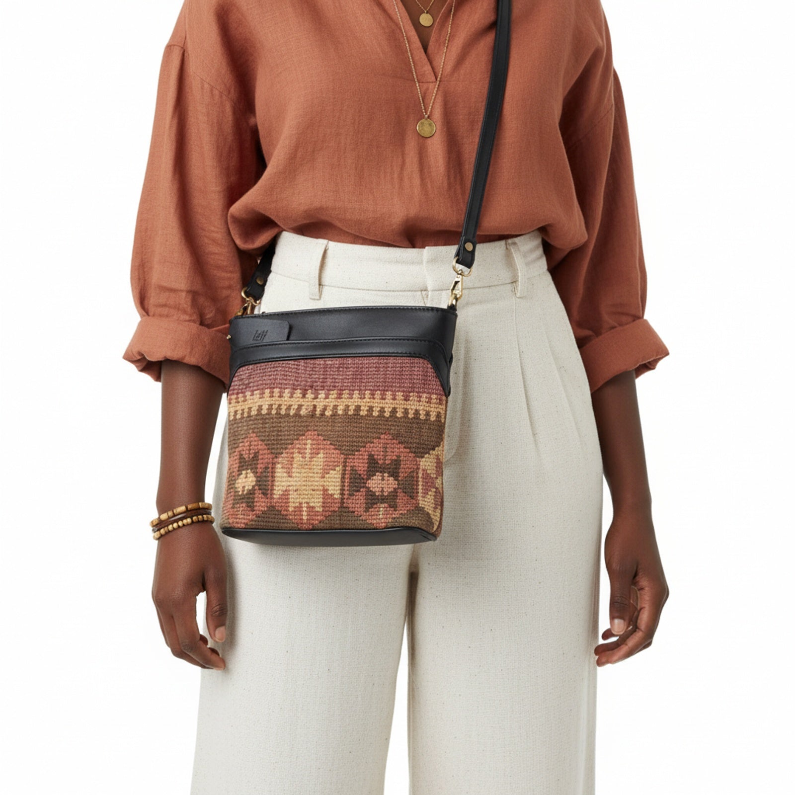 Jaipur Kilim Crossbody Leather Bag | Messenger Kilim Leather Bag | Courier Kilim Leather Bag