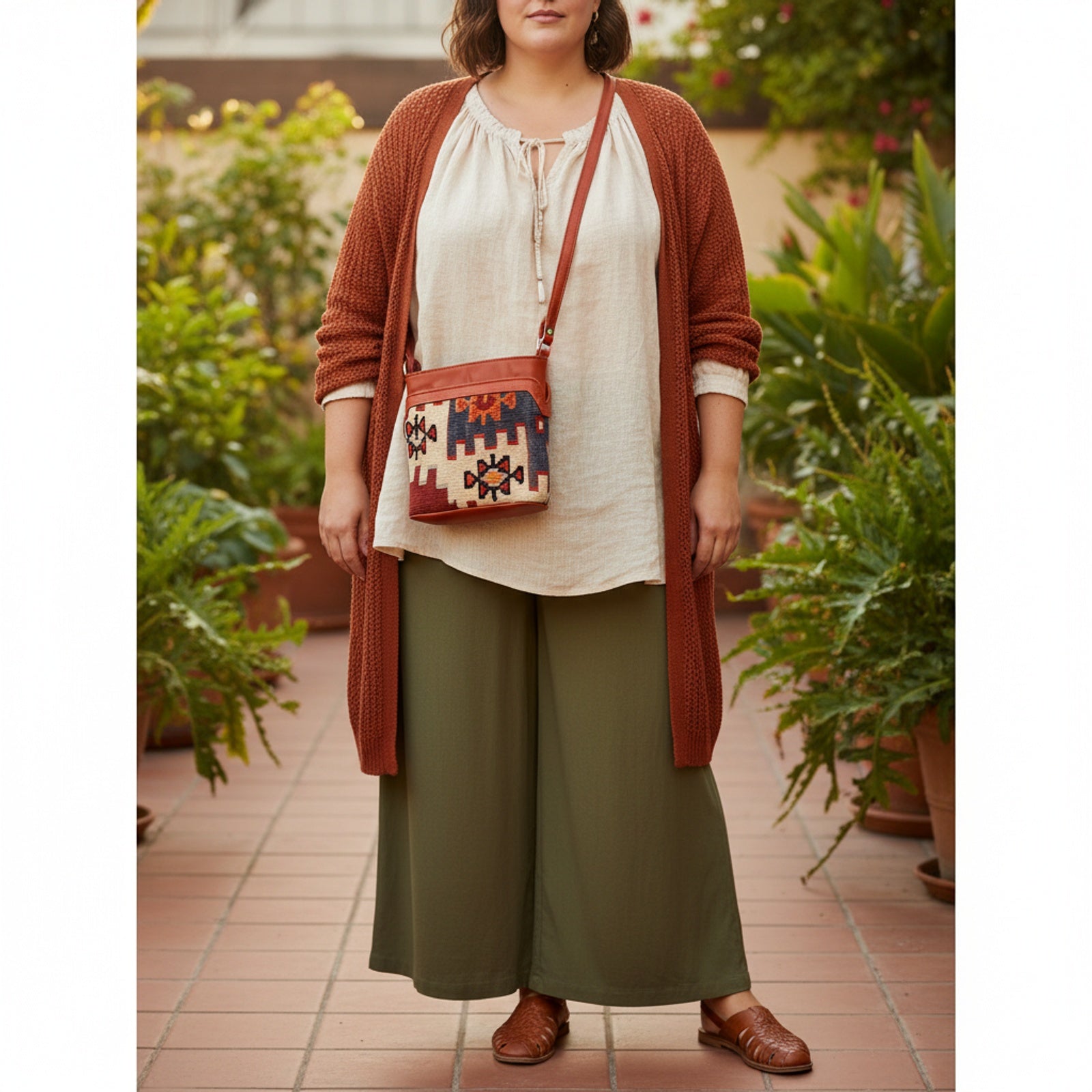 Kathmandu Kilim Crossbody Leather Bag | Messenger Kilim Leather Bag | Courier Kilim Leather Bag