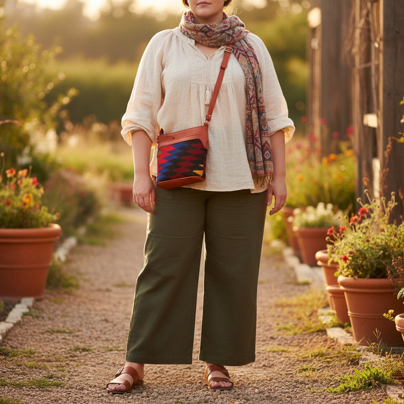 Mara Kilim Crossbody Leather Bag | Messenger Kilim Leather Bag | Courier Kilim Leather Bag