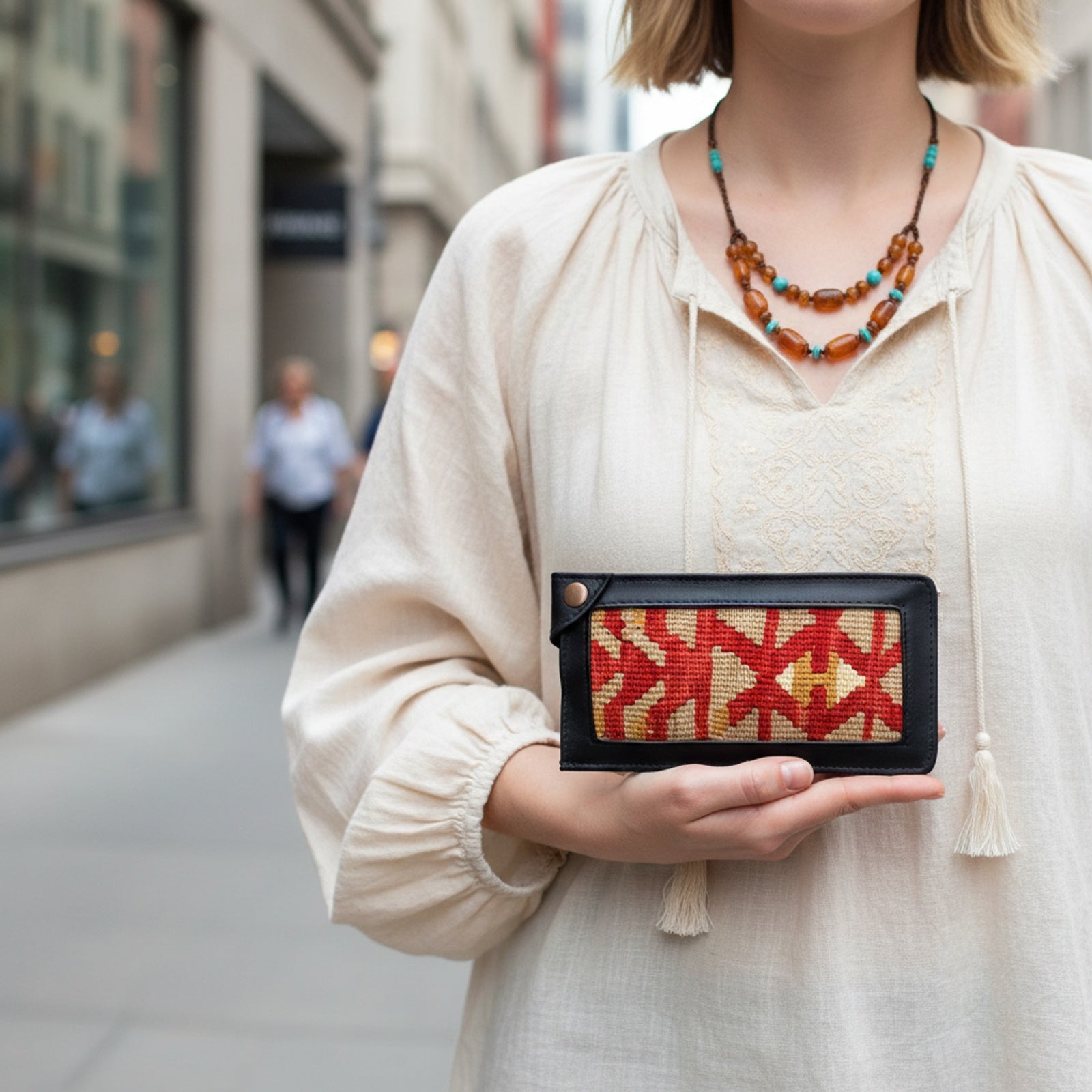 Anastasia Kilim Clutch Leather Bag | Evening Kilim Leather Bag | Party Kilim Leather Bag