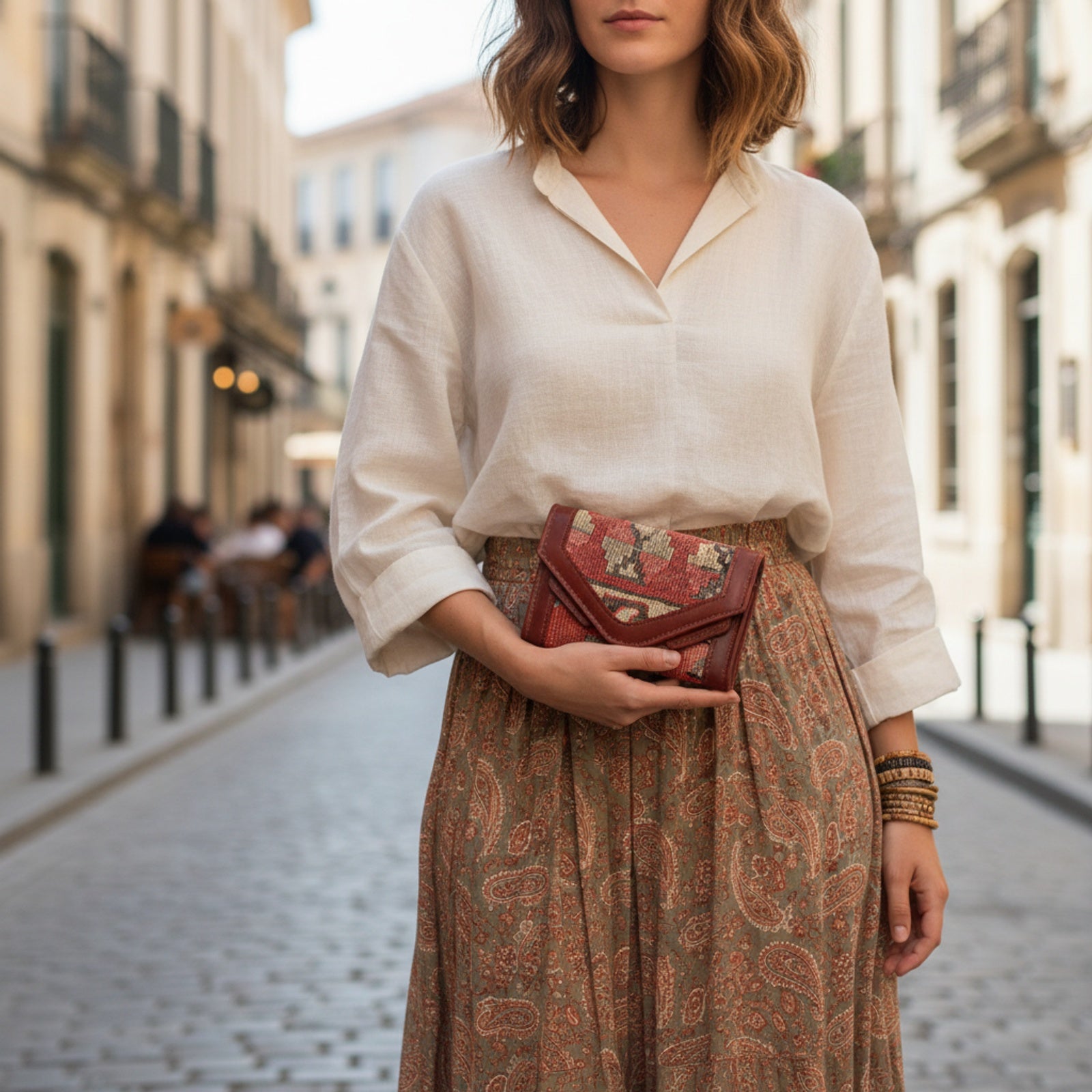 Madrid Kilim Weekender Leather Bag | Travel Kilim Leather Bag | Overnight Kilim Leather Bag