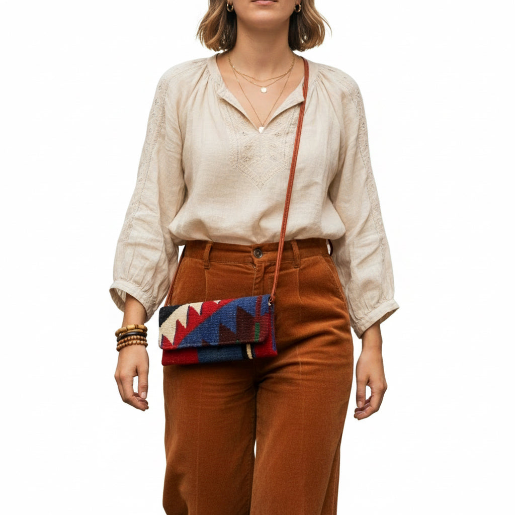 Allegra Kilim Clutch Leather Bag | Evening Kilim Leather Bag | Party Kilim Leather Bag