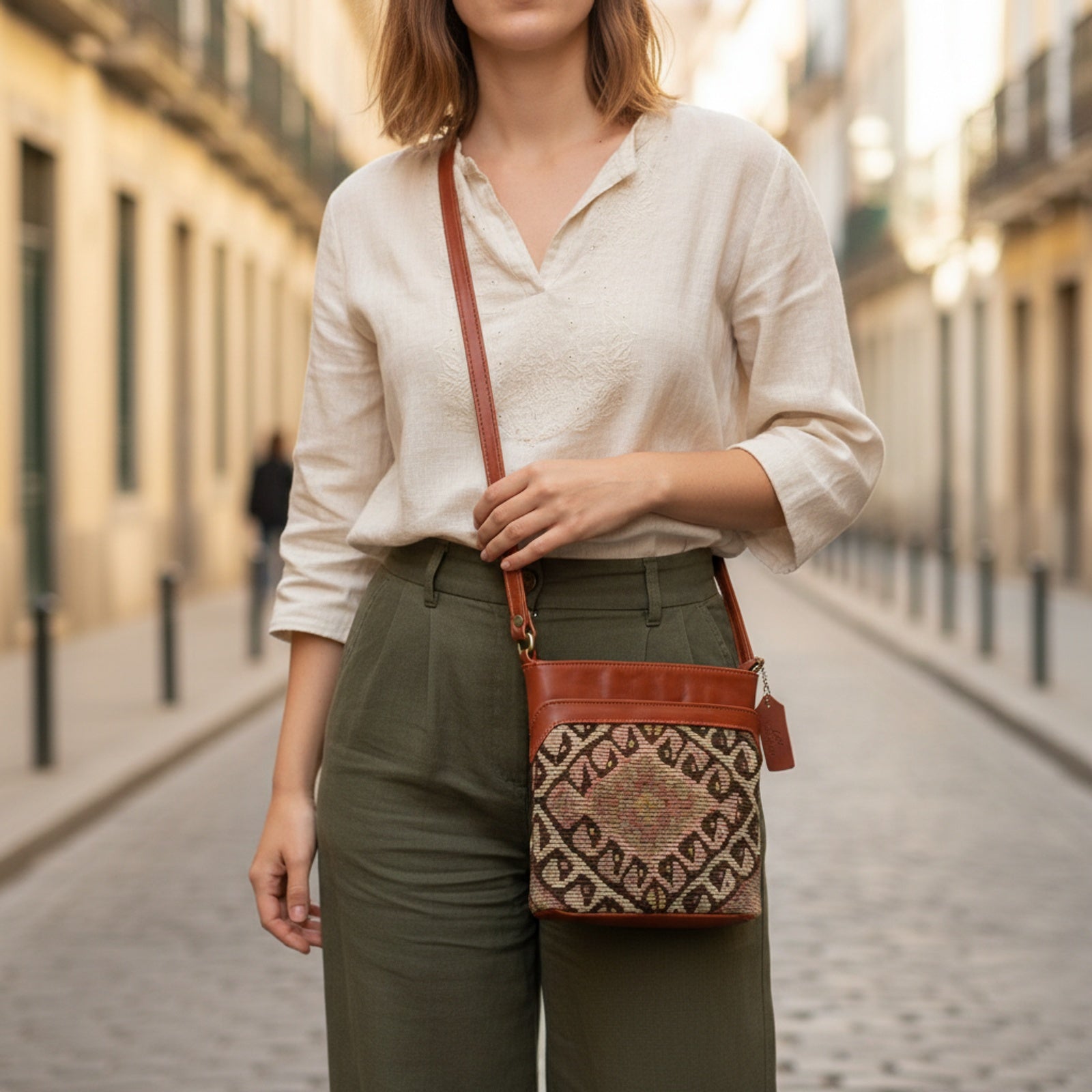 Product styled in urban city setting