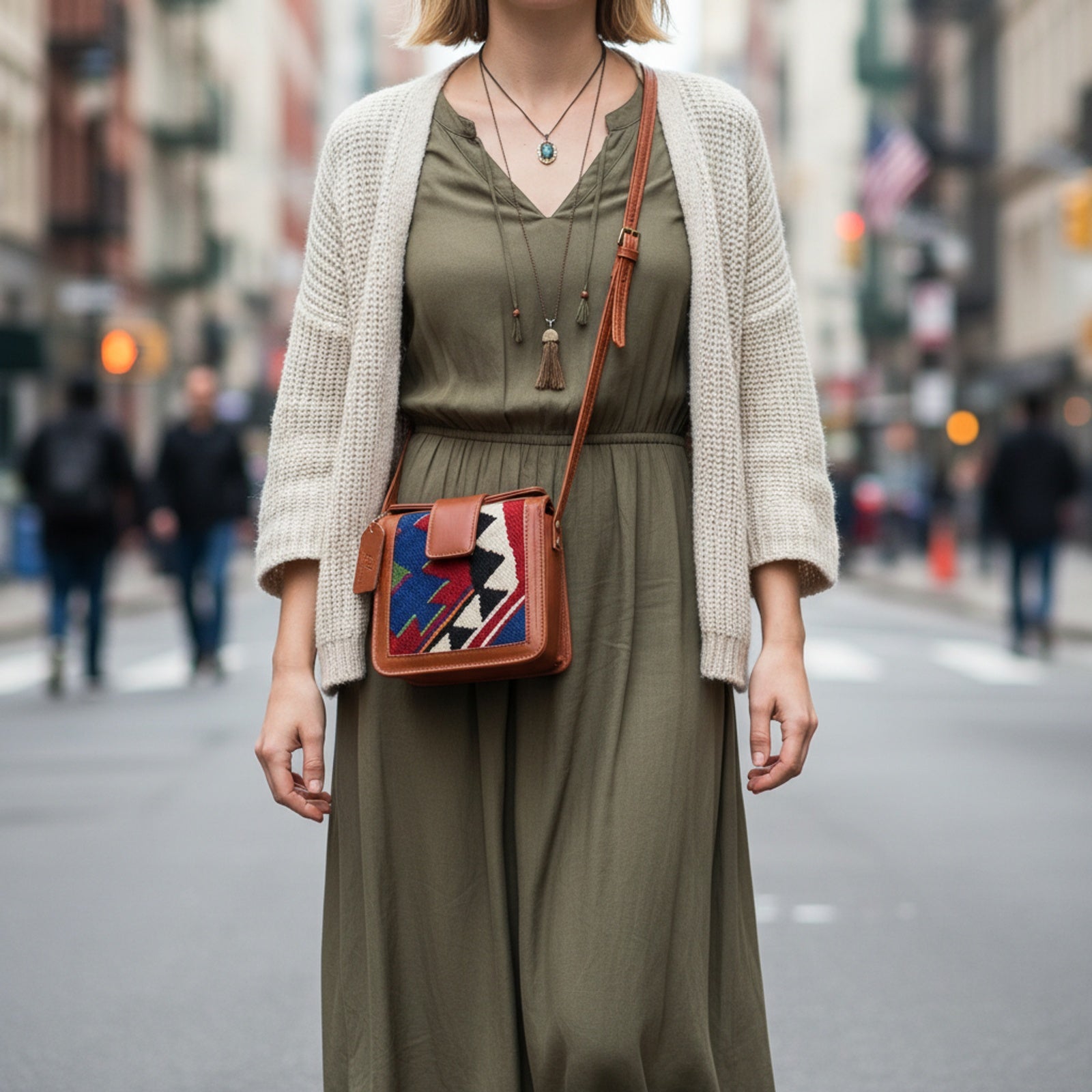 Product styled in urban city setting