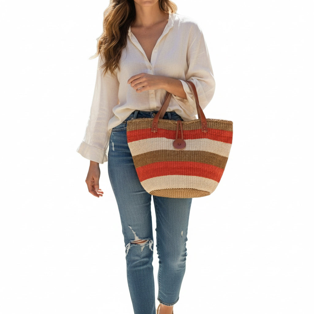 Jamila Kilim Tote Leather Bag | Shopper Kilim Leather Bag | Market Kilim Leather Bag