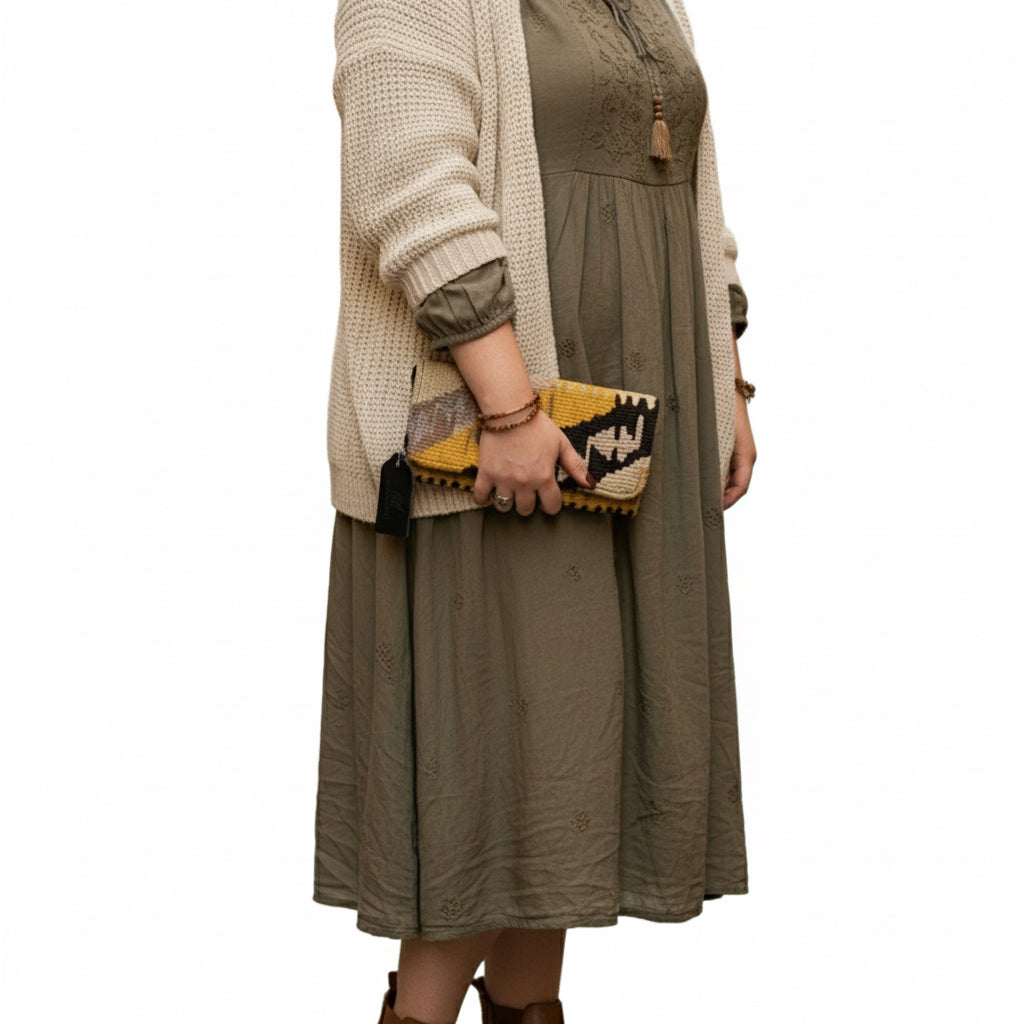 Subira Kilim Clutch Leather Bag | Evening Kilim Leather Bag | Party Kilim Leather Bag