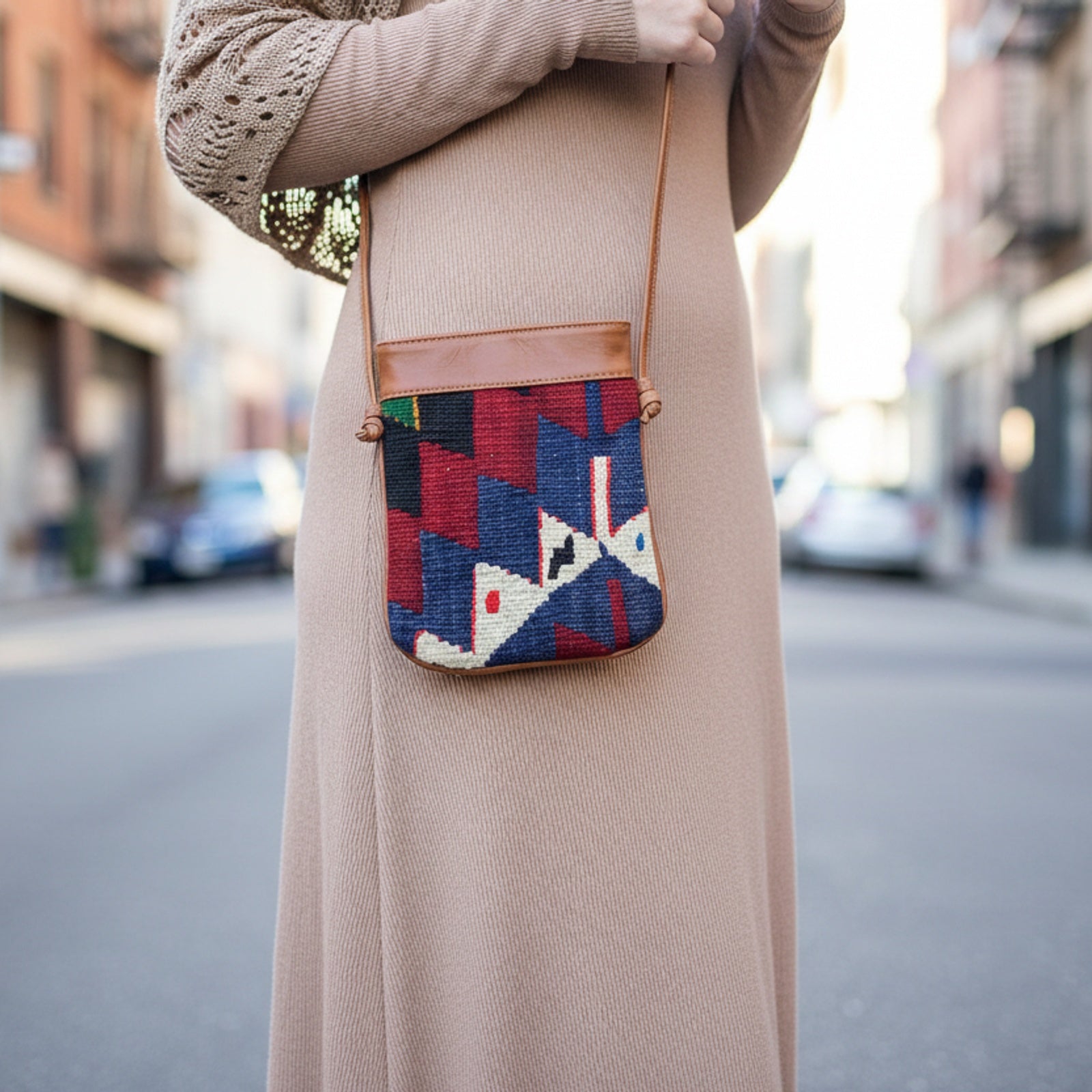 Product styled in urban city setting