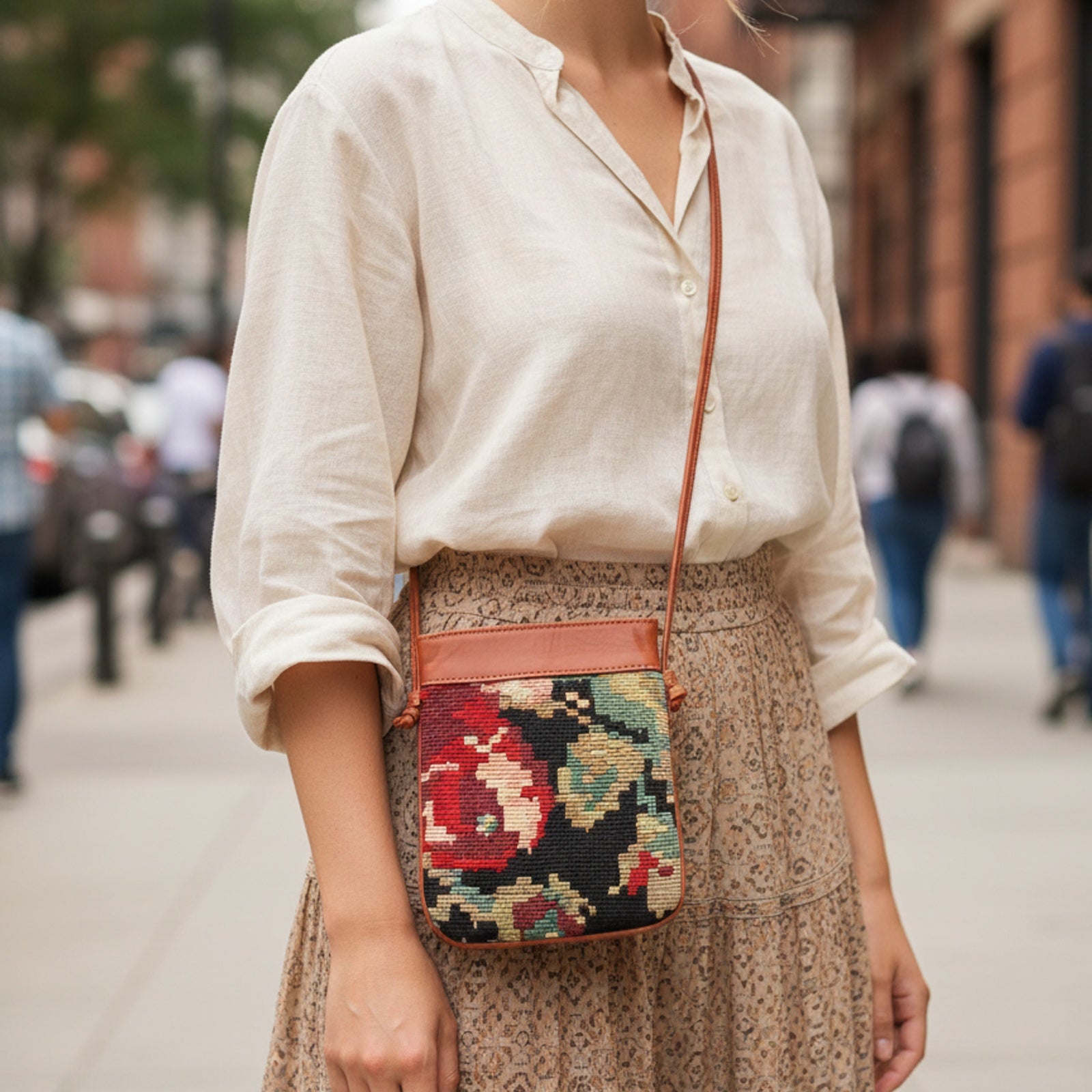 Product styled in urban city setting