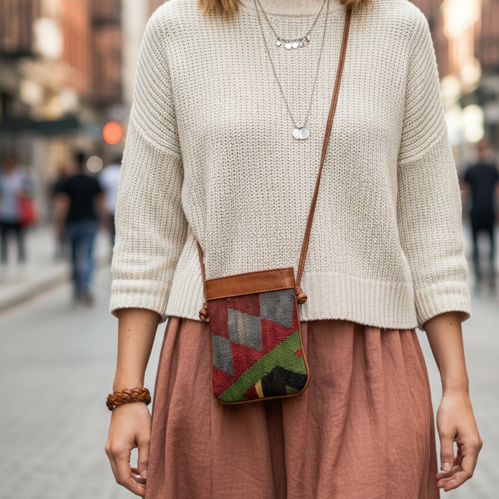 Product styled in urban city setting