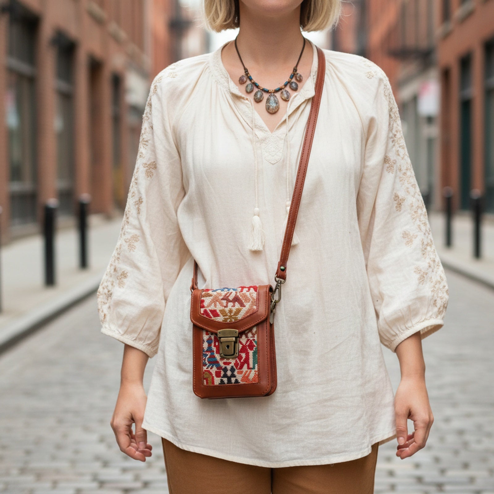 Product styled in urban city setting