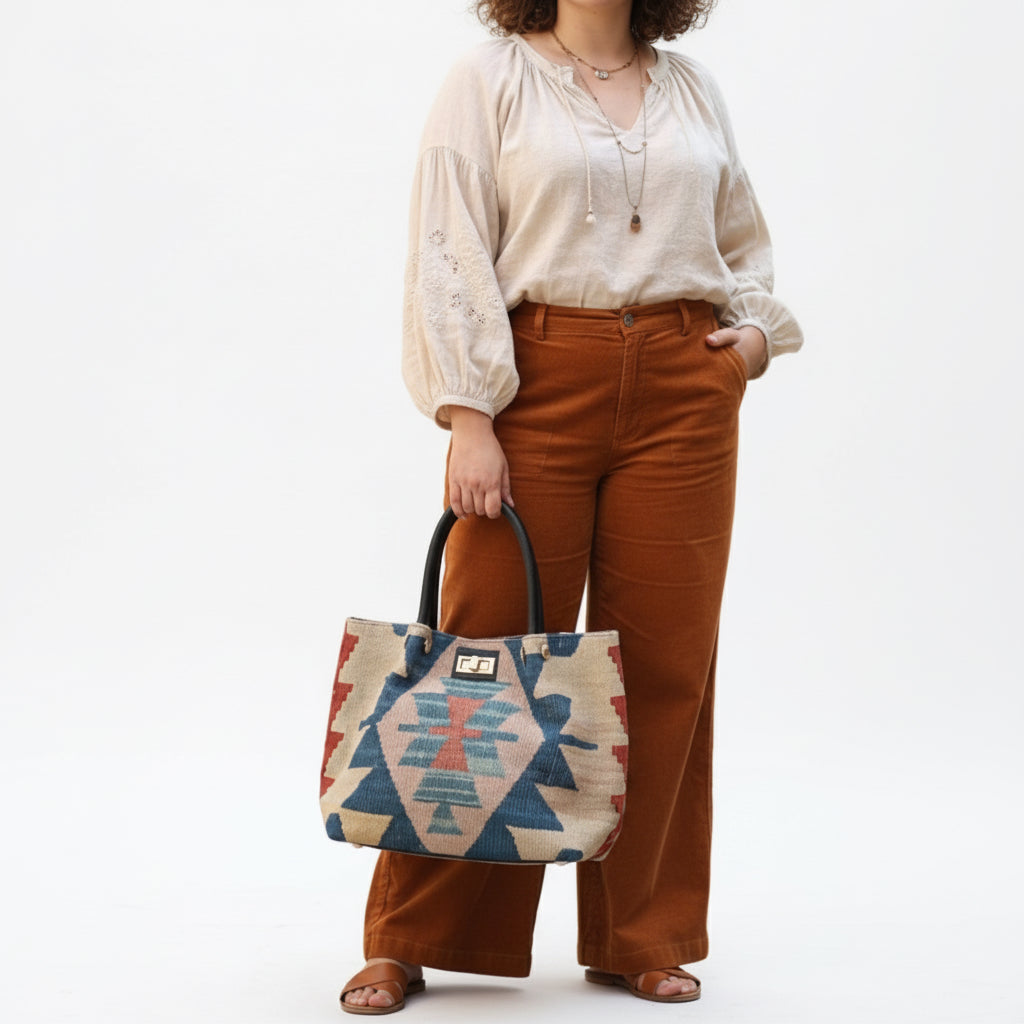 Verona Kilim Shoulder Leather Bag