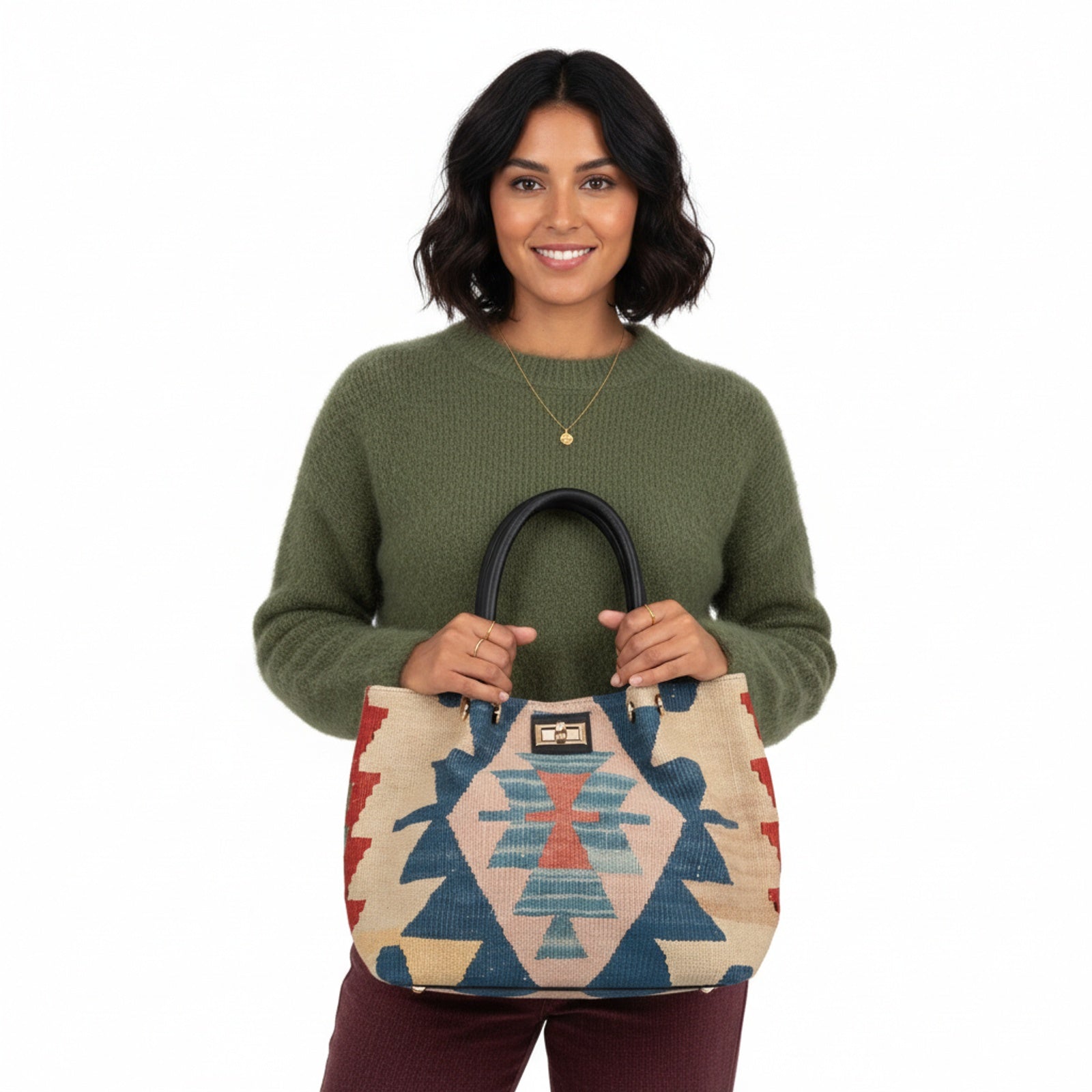 Verona Kilim Shoulder Leather Bag