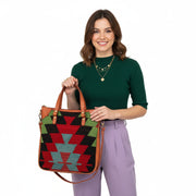 Safari Kilim Shoulder Leather Bag | Carryall Kilim Leather Bag | Everyday Kilim Leather Bag