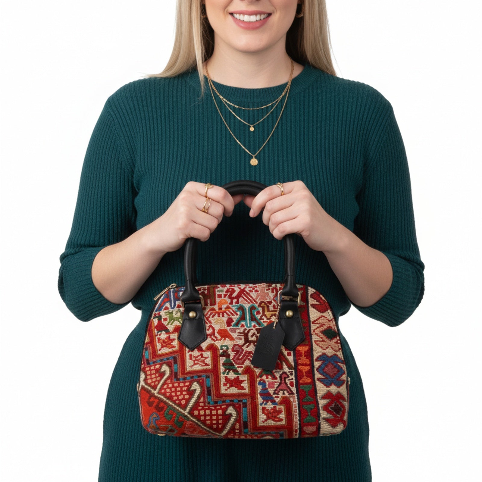 Sahara Kilim Shoulder Leather Bag | Carryall Kilim Leather Bag | Everyday Kilim Leather Bag