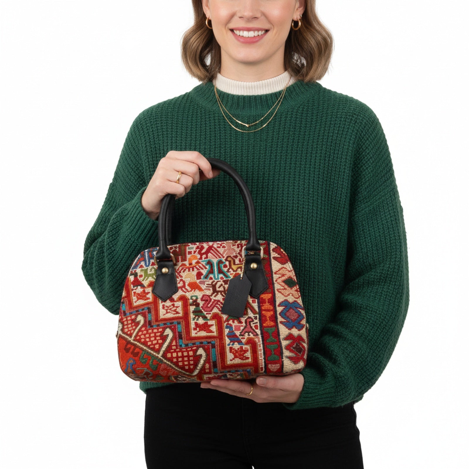 Sahara Kilim Shoulder Leather Bag | Carryall Kilim Leather Bag | Everyday Kilim Leather Bag
