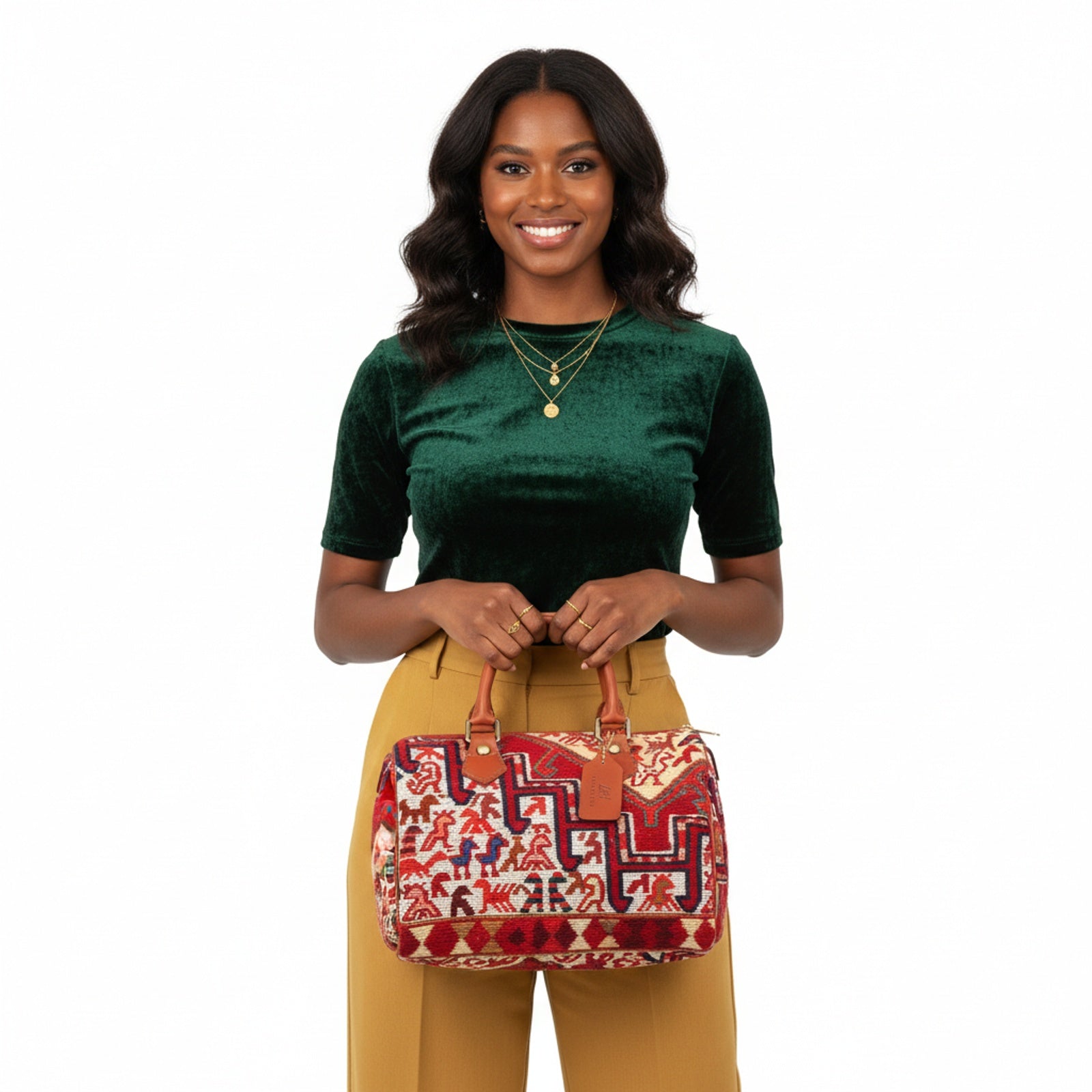 Sahara Kilim Weekender Leather Bag | Travel Kilim Leather Bag | Overnight Kilim Leather Bag