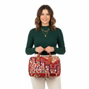 Sahara Kilim Weekender Leather Bag | Travel Kilim Leather Bag | Overnight Kilim Leather Bag