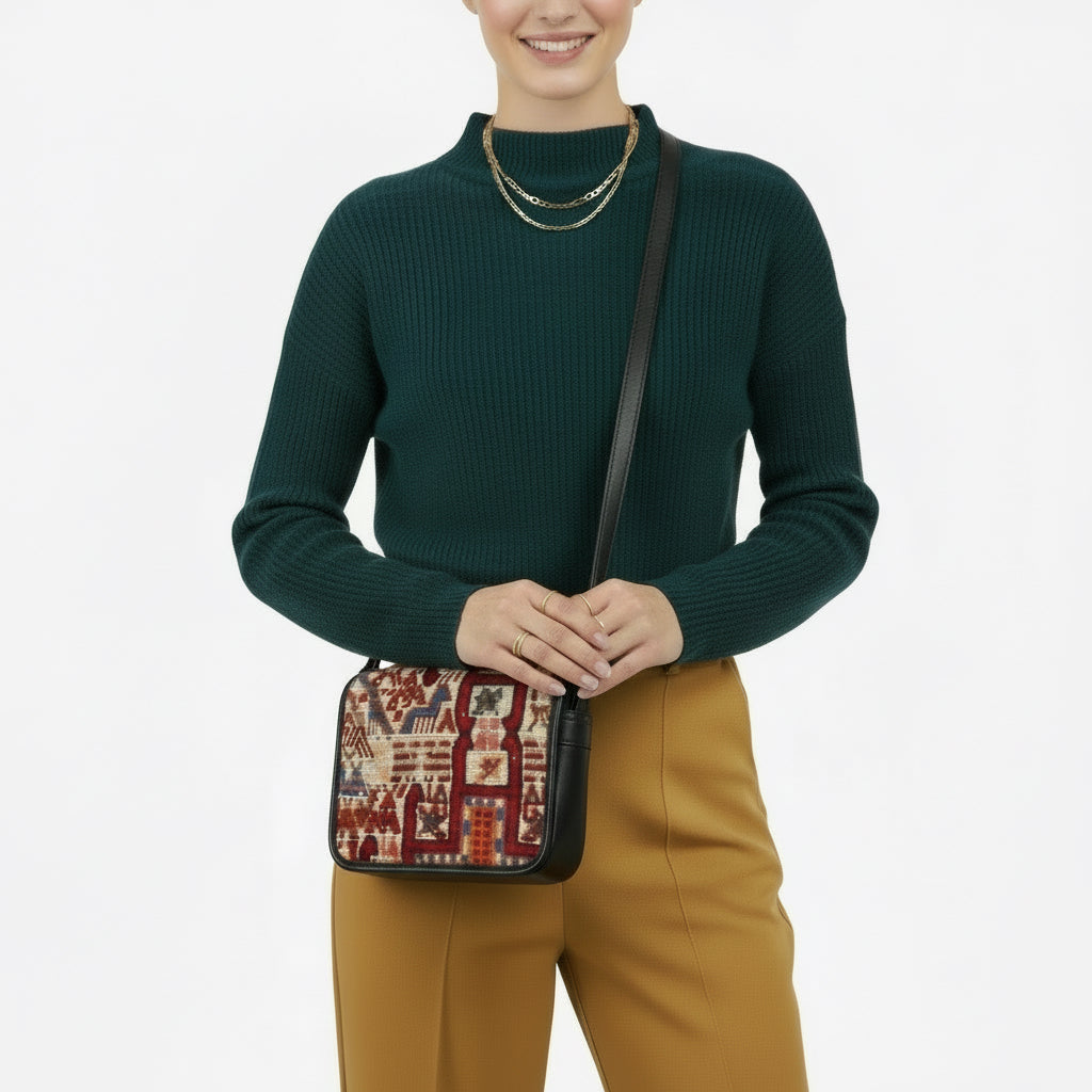 Serengeti Kilim Crossbody Leather Bag | Messenger Kilim Leather Bag | Courier Kilim Leather Bag