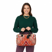 Serengeti Kilim Weekender Leather Bag | Travel Kilim Leather Bag | Overnight Kilim Leather Bag