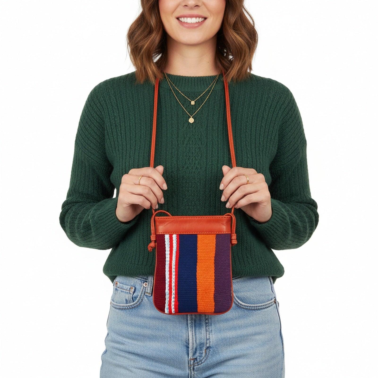 Sevilla Kilim Neck Leather Bag | Travel Pouch Kilim Leather Bag | Security Pouch Kilim Leather Bag