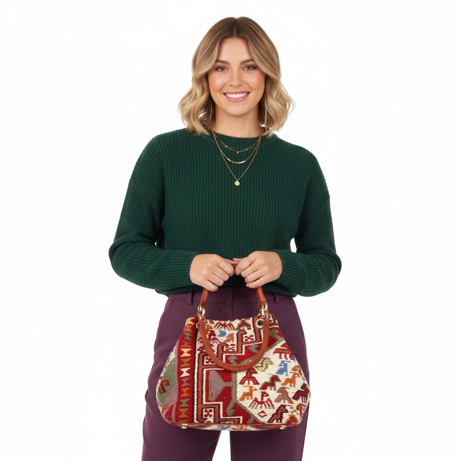 Sirocco Kilim Shoulder Leather Bag | Carryall Kilim Leather Bag | Everyday Kilim Leather Bag