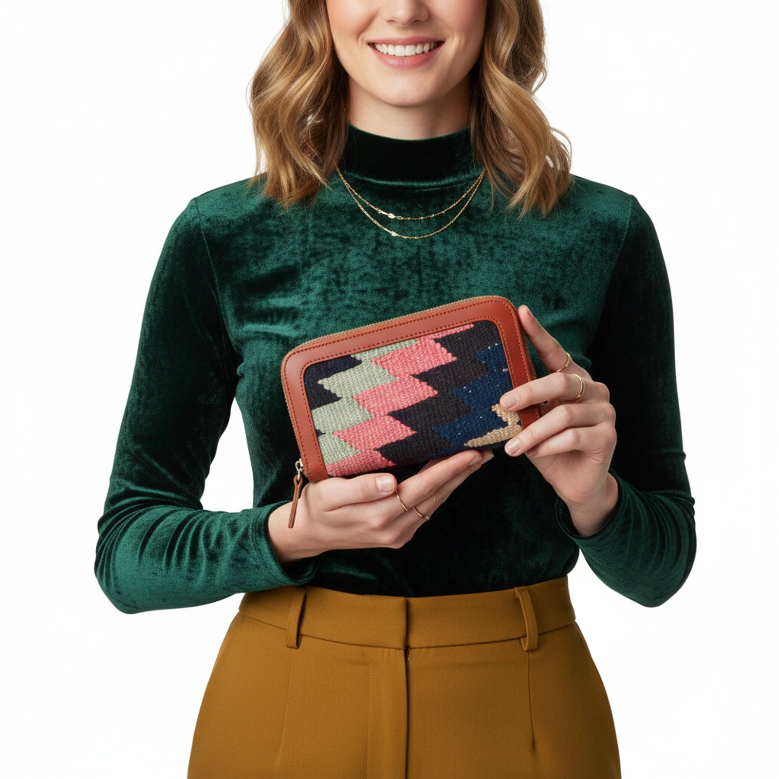 Swahili Kilim Clutch Leather Bag | Evening Kilim Leather Bag | Party Kilim Leather Bag