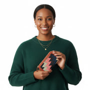 Swahili Kilim Clutch Leather Bag | Evening Kilim Leather Bag | Party Kilim Leather Bag