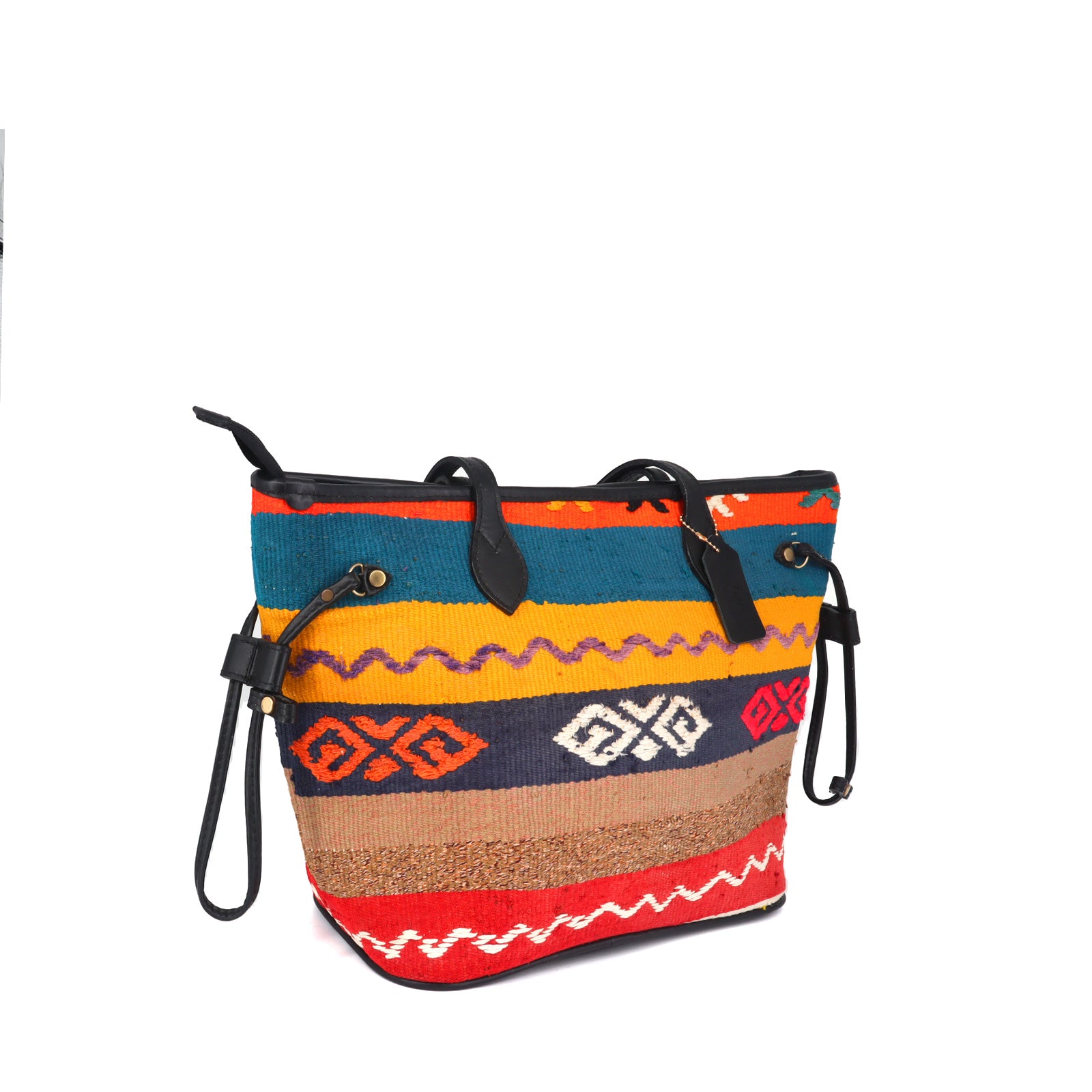 Venetian Fresco Kilim Leather Tote Bag