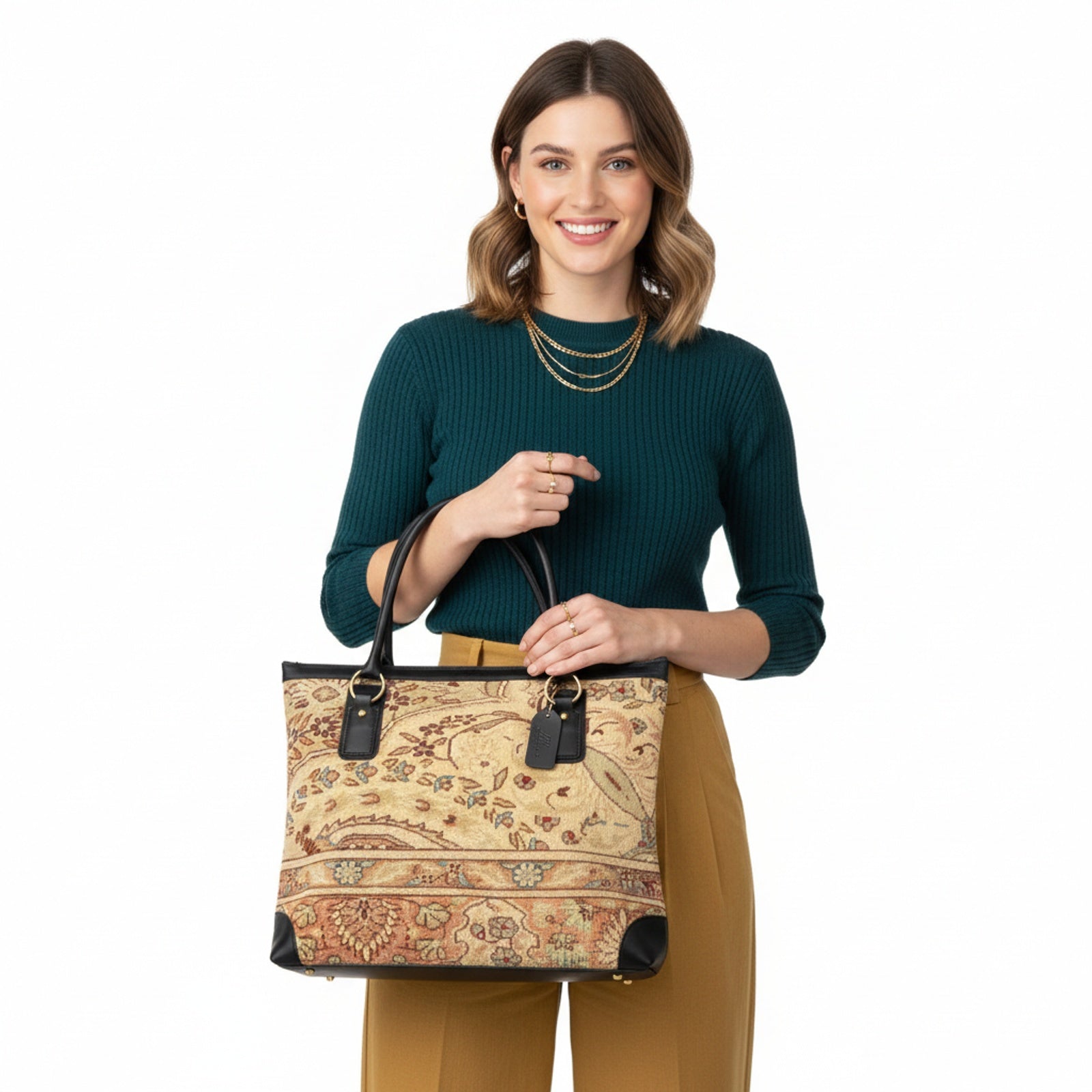 Tulia Kilim Tote Leather Bag | Shopper Kilim Leather Bag | Market Kilim Leather Bag