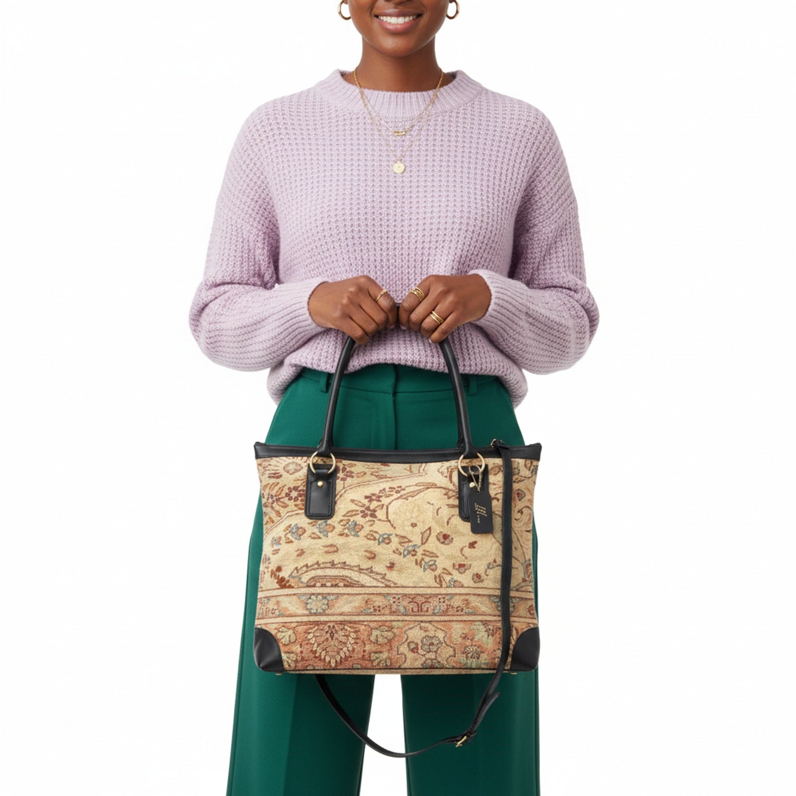 Tulia Kilim Tote Leather Bag | Shopper Kilim Leather Bag | Market Kilim Leather Bag