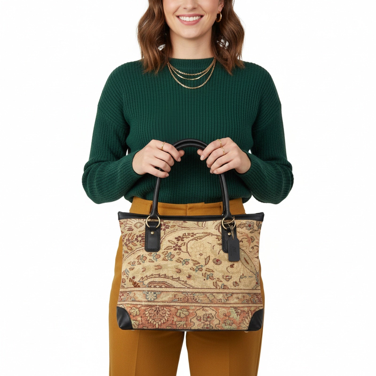 Tulia Kilim Tote Leather Bag | Shopper Kilim Leather Bag | Market Kilim Leather Bag