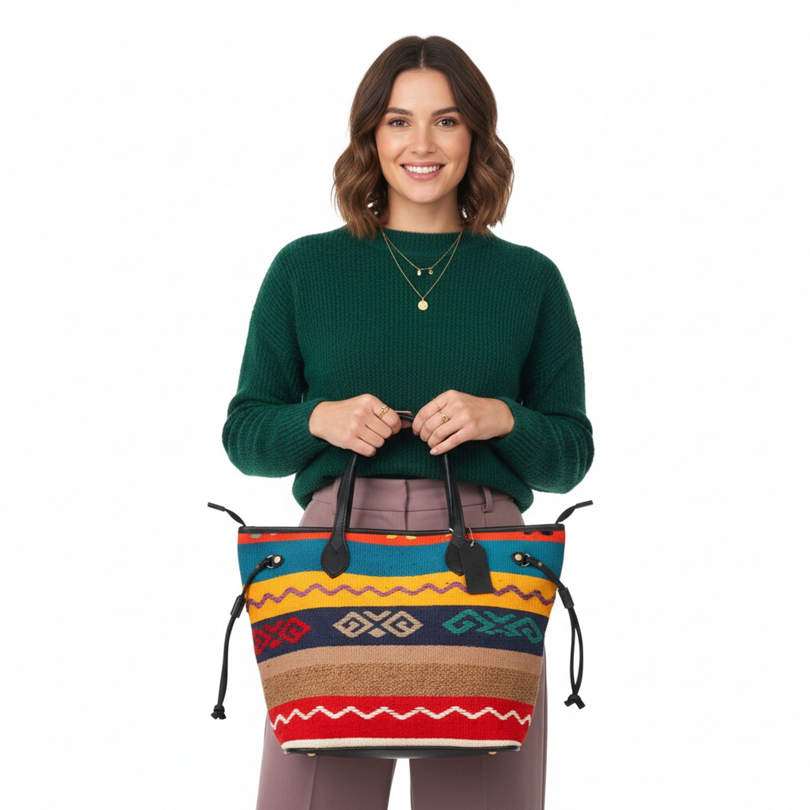 Venetian Kilim Tote Leather Bag | Shopper Kilim Leather Bag | Market Kilim Leather Bag