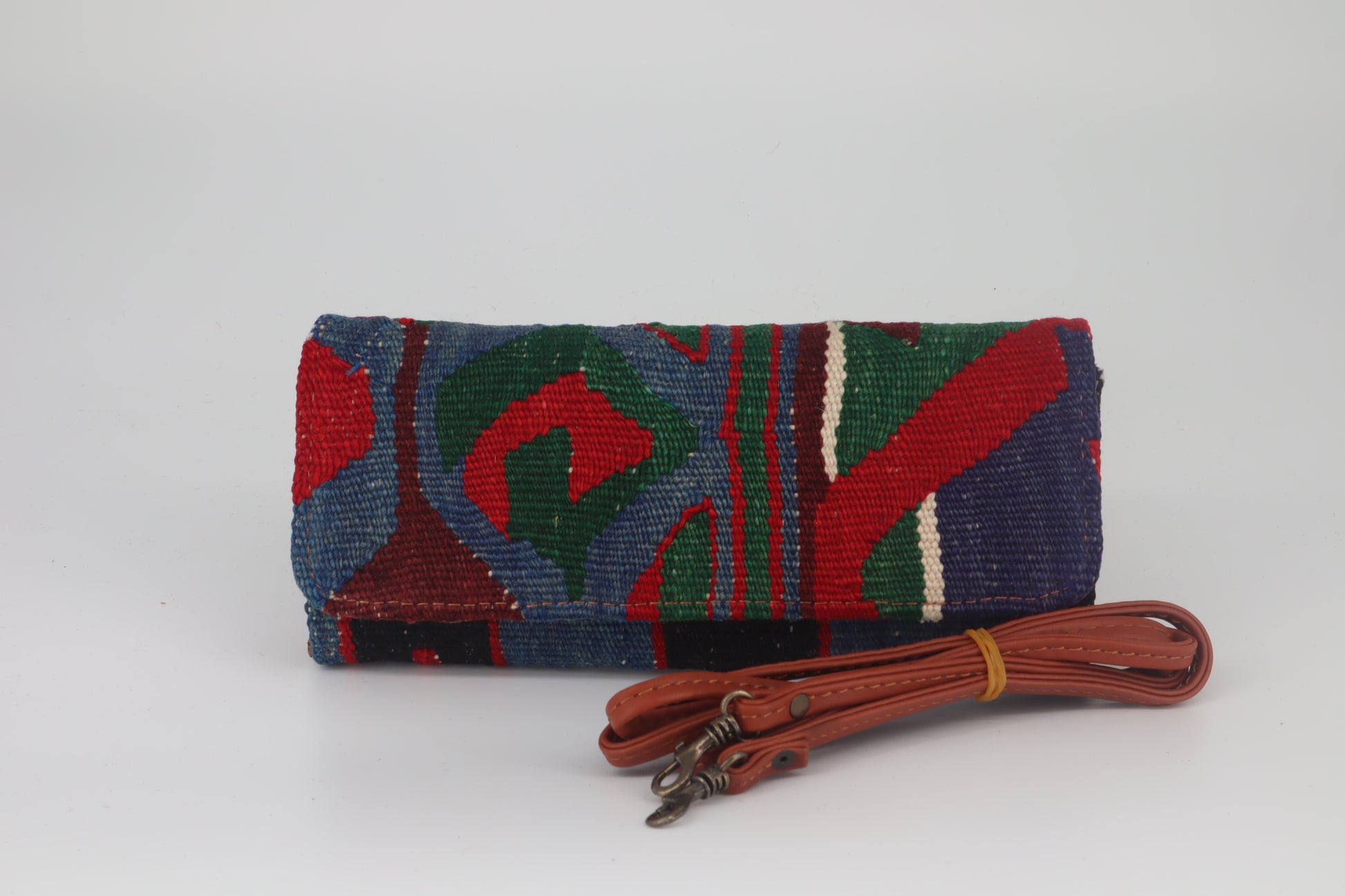 Venice Kilim Clutch Leather Bag - Image 7