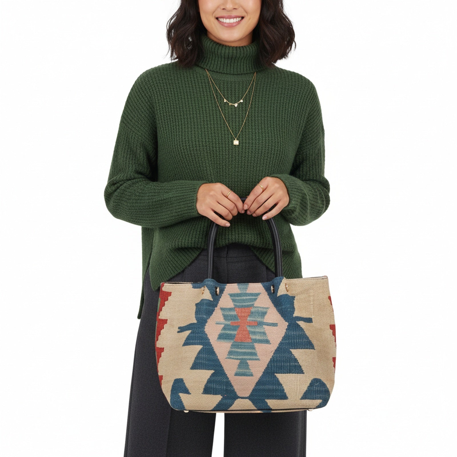 Verona Kilim Shoulder Leather Bag