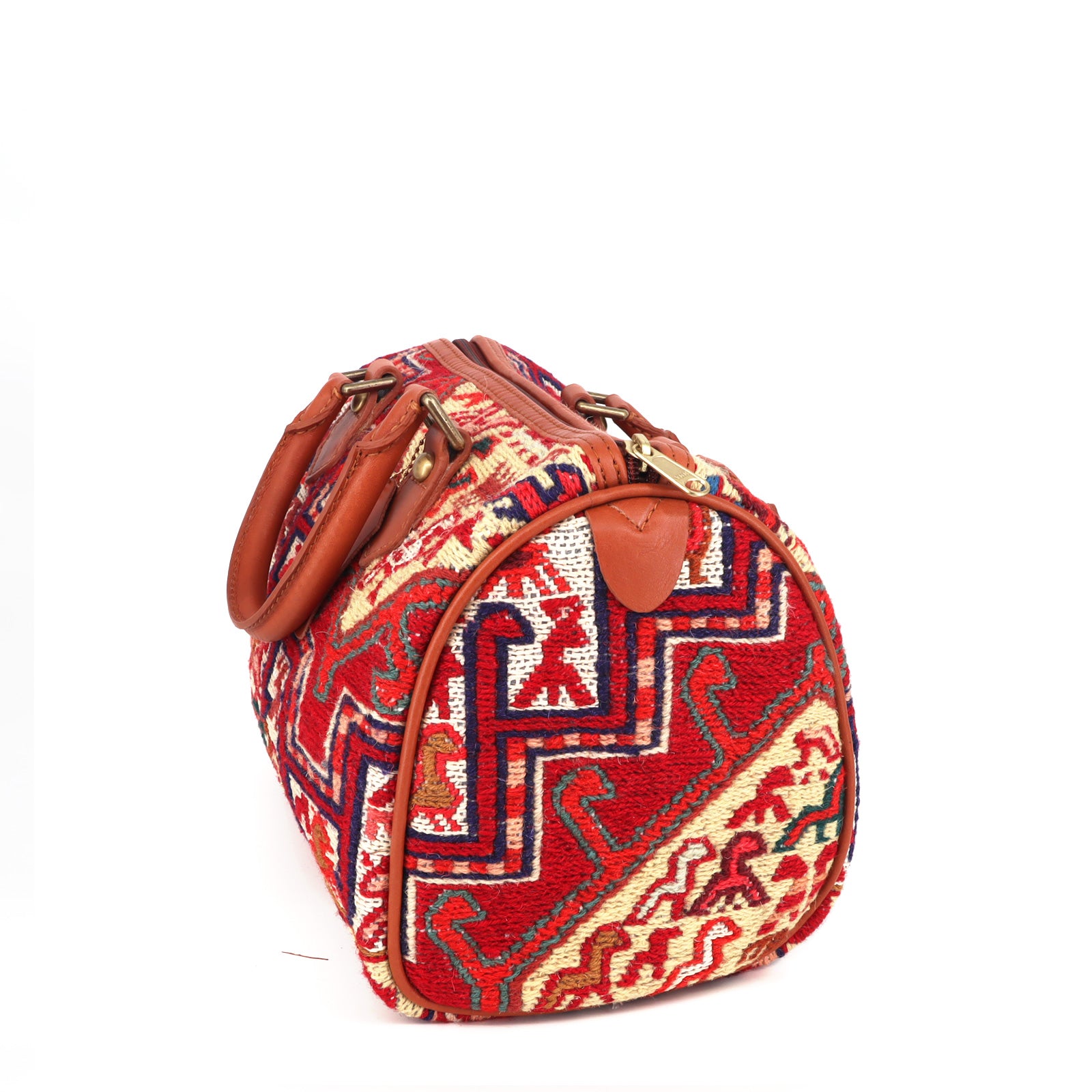Sahara Mirage Kilim Leather Mini Duffle Bag