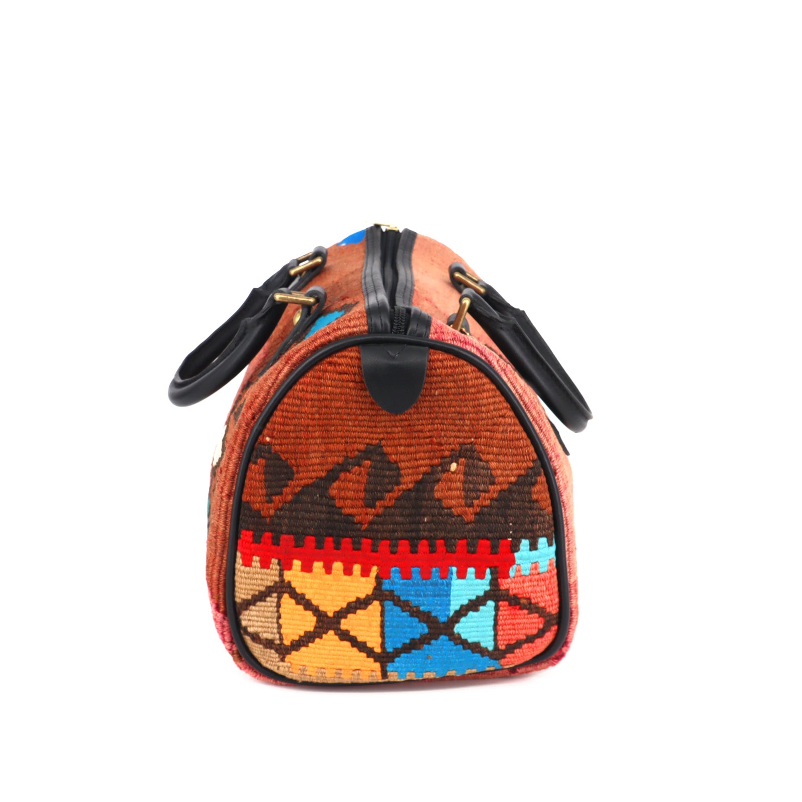 Zanzibar Kilim Leather Mini Duffle Bags