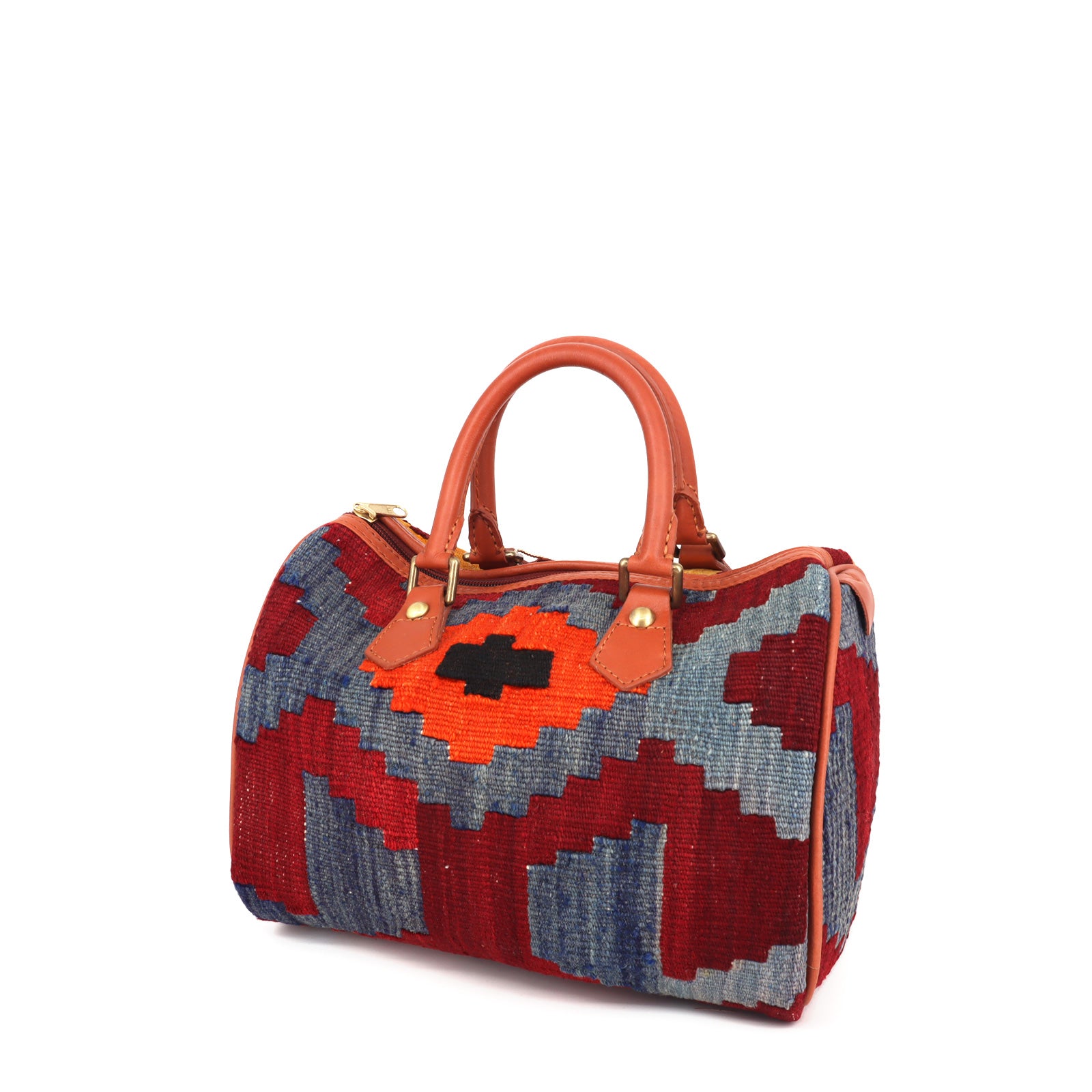 Ankara Kilim Leather Mini Duffle Bags
