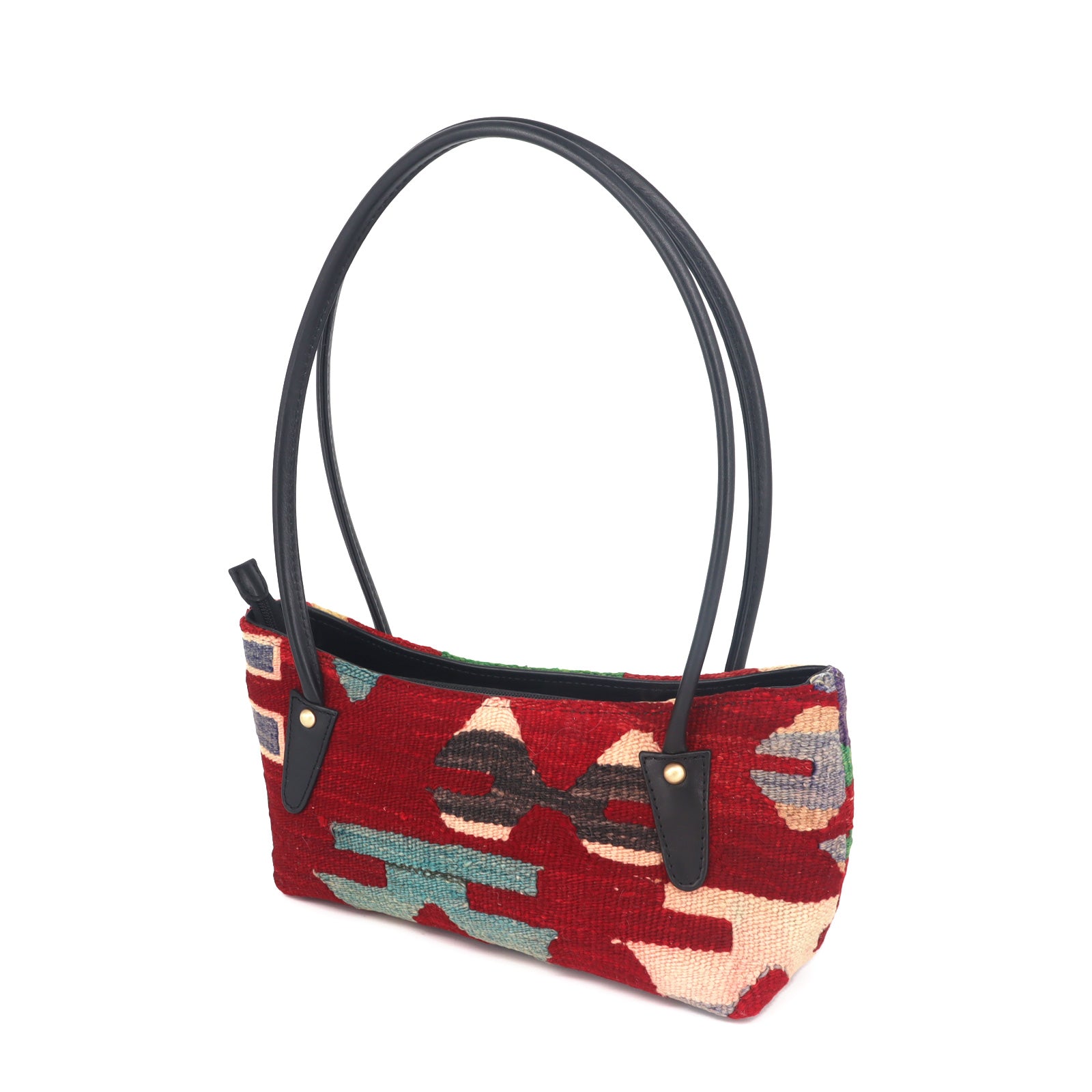 Vintage Kilim Leather Shoulder Bag