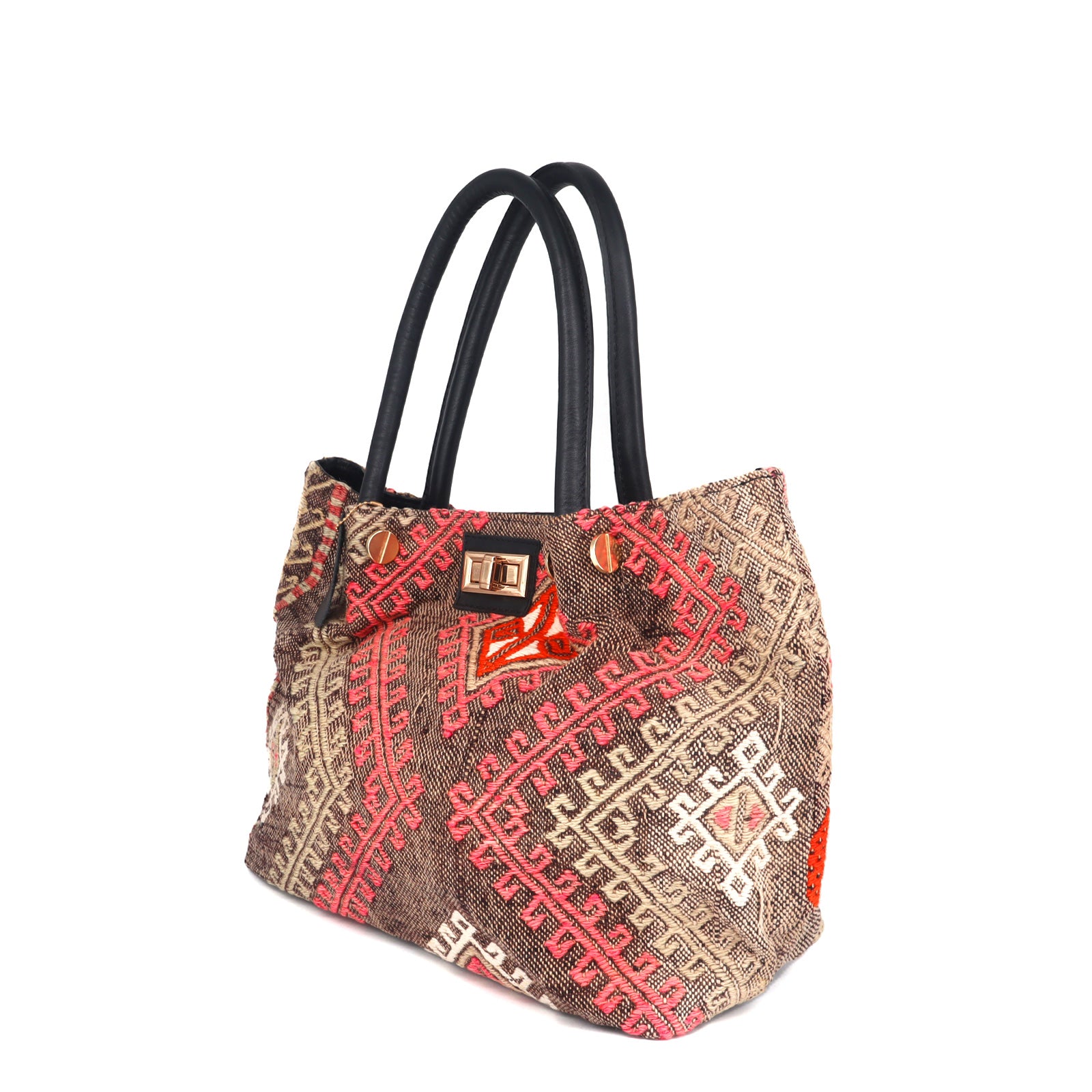 Andalusian Odyssey Kilim Leather Tote Bag
