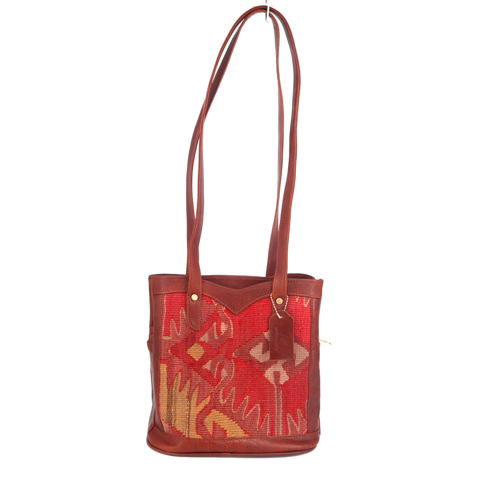 Nile Kilim Shoulder Leather Bag | Carryall Kilim Leather Bag | Everyday Kilim Leather Bag