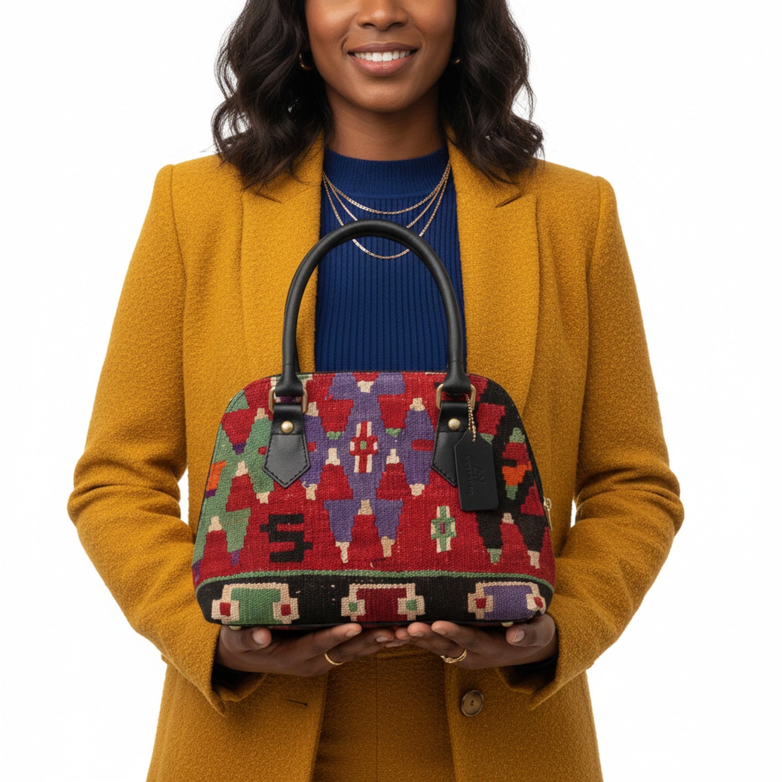 Zanzibar Kilim Shoulder Leather Bag | Carryall Kilim Leather Bag | Everyday Kilim Leather Bag