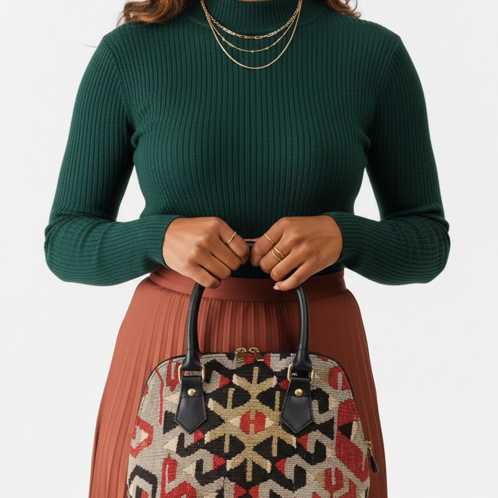 Zanzibar Kilim Shoulder Leather Bag | Carryall Kilim Leather Bag | Everyday Kilim Leather Bag